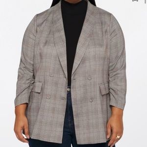 Plaid Boyfriend Blazer - Plus Size